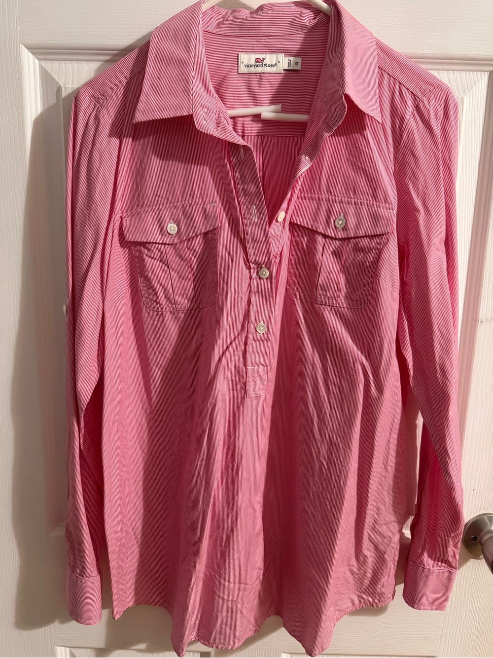Vineyard Vines Pink Striped Collared Shirt